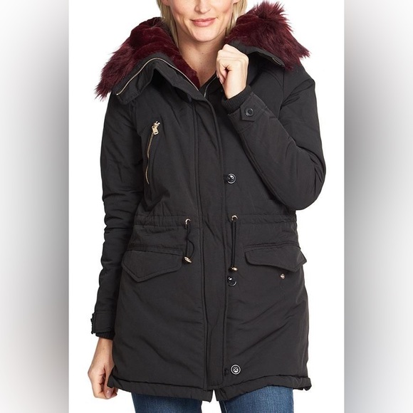 Dex Jackets & Blazers - Dex Faux Fur Trim Jacket Black Purple Fur Women’s Size XS